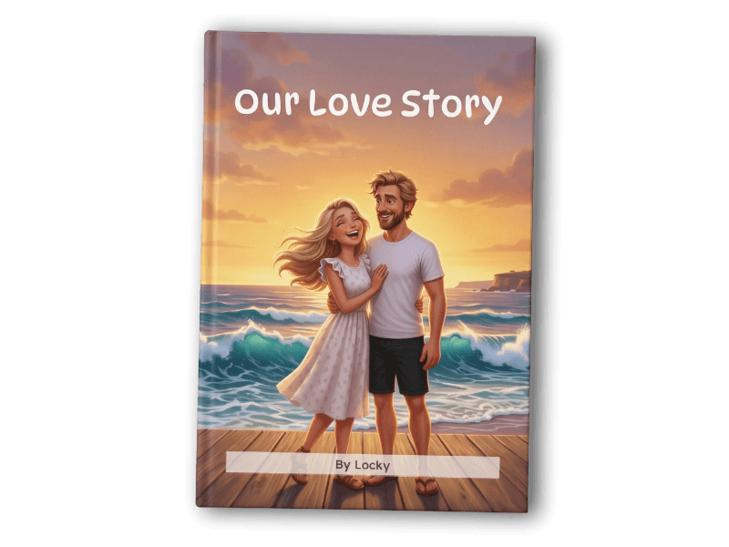 Our Love Story, personalised book cover