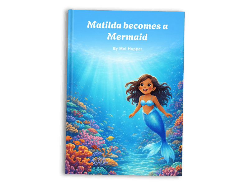 Matilda Becomes a Mermaid, personalised book cover